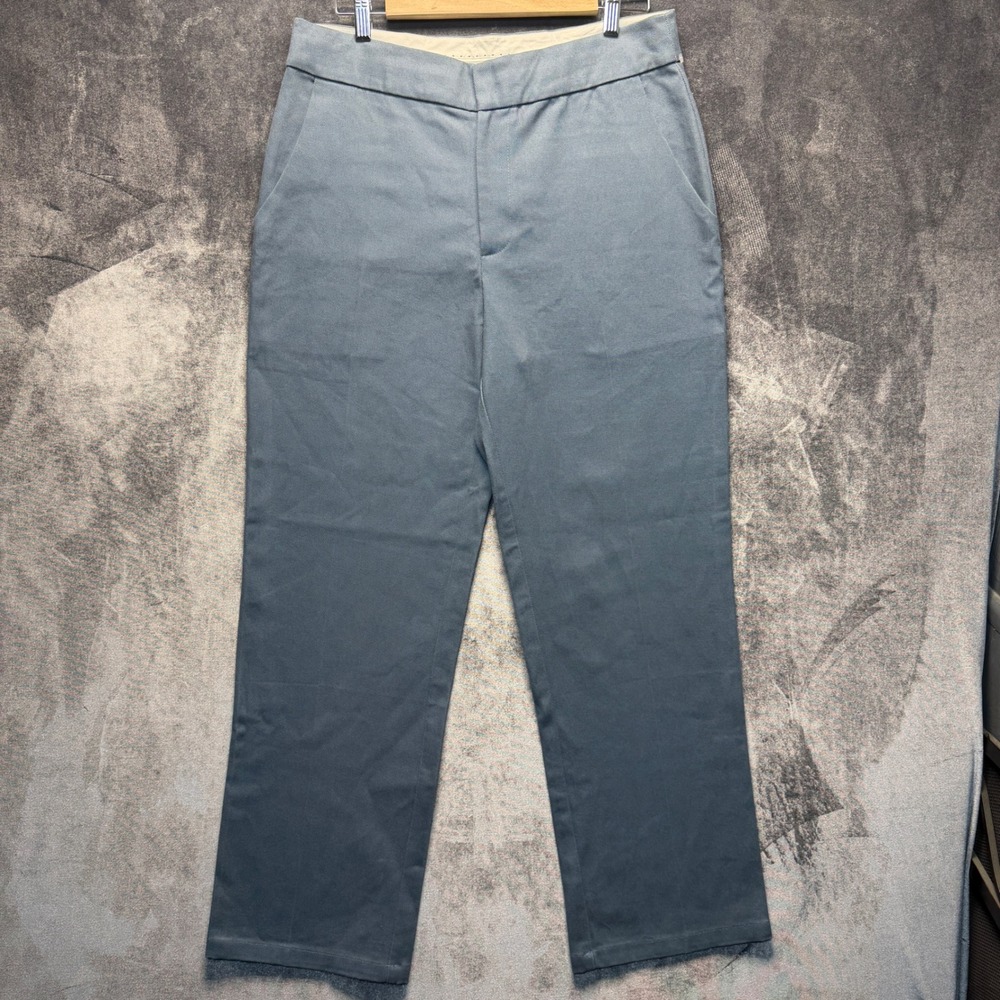 Edikted Trousers Womens M Blue 100% Cotton Straight Leg Mid Rise Twill Casual